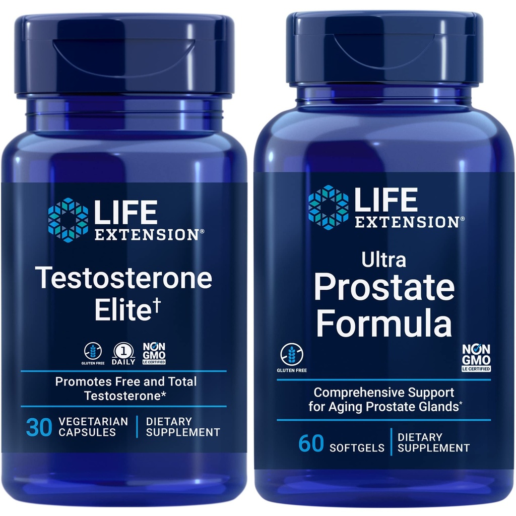 Elu pikendamine Testosteroon Elite, 30 Vegetarian Kapslid | Ultra eesnäärme valem, 60 softgels | Tervislik eesnääre, testosterooni tootmise toetus, täiendused meestele