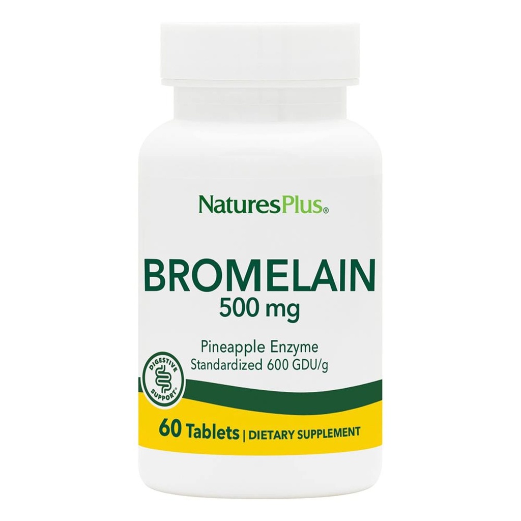 Natures Plus Bromelain - 500 mg - looduslik proteolüütiline lisand - 60 taimset tabletti (60 serveerimist)
