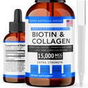 Super Natural Goods Biotin & kollageen Vitamiinid - juuste väljalangemine, soolestiku tervis, vananemisvastane, nahahooldus ja küüned - valmistatud USA-s, mitte-GMO ja julmusevaba (4 Ounce- 15 000 mcg)