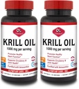 Olympian Labs Antarktika krillist õli, 1000 mg kapslid astaksantiiniga, Omega-3, EPA, DHA, Immuun, liigese ja aju tugi, 60 Softgels (pakk 2)