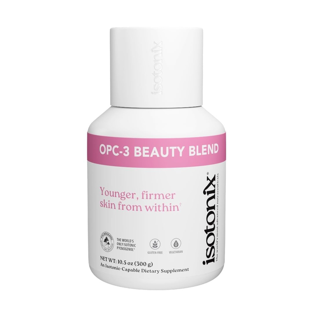 Isotonix OPC-3 Beauty Blend Powder | Kollageen Toetus Pycnogenol®, Viinamarjaseemne ja punase veini ekstrakt | Juuksenahk ja küüned Täiendus Biotiin & Hüaluroonhape | Antioksüdandi pulber - 90 Servings