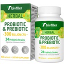 Probiootikumid naistele Mehed - 300 miljardit CFU, 24 tüve probiootikumid + 15 Orgaanilised maitsetaimed Prebiootikumid Blend, Pre ja probiootikumid, seedetrakti tervise, immuunsuse ja soolestiku, kõhulahtisuse, puhituse, vegani, 2 kuu pakkumine