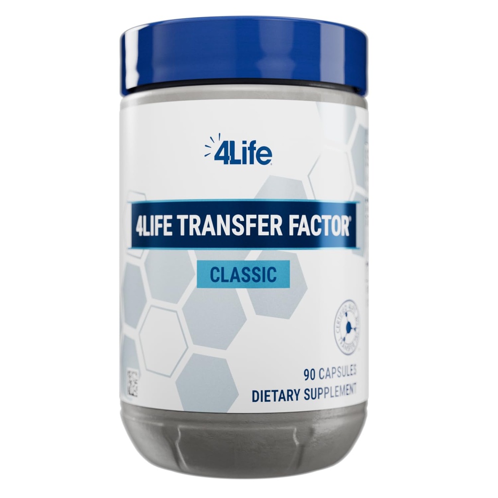4Life Transfer Factor Classic - lehma ternespiimaga täiustatud immuunvastuse, tunnustamise ja mälu jaoks - vanuses 2 ja kuni 90 Veggie kapslit