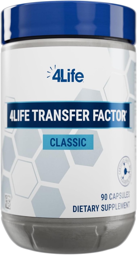 4Life Transfer Factor Classic - lehma ternespiimaga täiustatud immuunvastuse, tunnustamise ja mälu jaoks - vanuses 2 ja kuni 90 Veggie kapslit