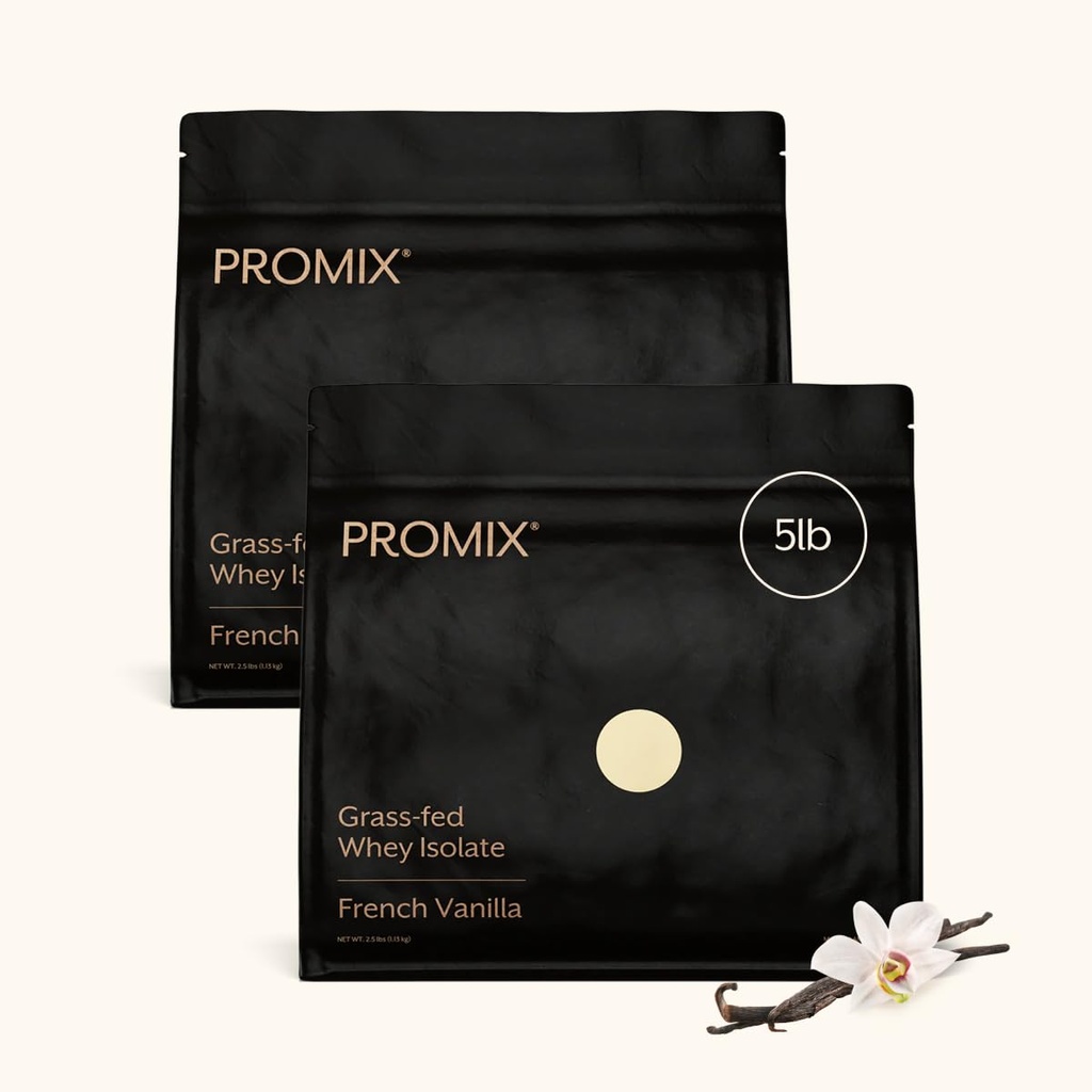 ProMix Nutrition Whey Protein Isolate Powder - Grass-Fed - - - -Post Treening Fitness & Nutrition Shakes, Smoothies, Küpsetamine & Cooking Retseptid - Gluteenivaba & Keto-sõbralik - Vanilla - 5 naela (pakk 2)