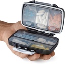 Travel Pill Korraldaja - Niiskus Tõestus Kaasaskantav Vitamiini Hoidja 7 Kompaktne Täiendusjuhtum Purse Essential Medicine Kit fot Reisimine Tasku Apteek Sildid, Must