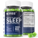 NEVISS Melatoniin Tasuta Sleep Aid Gummies täiskasvanutele - Magneesium Glütsinaat Gummies | GABA, L-trüptofaan, magneesium, Ashwagandha - Mitte-Habit Forming, Abi sügavaks lõõgastumiseks - Vegan, Sidrun Maitse, 1Pack