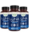 Nested Naturals Luna melatoniini vaba, mitte-Habit moodustav taimse une täiendus w / Camomile, Valerian, L-Theanine, 180 Vegan kapslit (60 kapslit pudeli kohta)