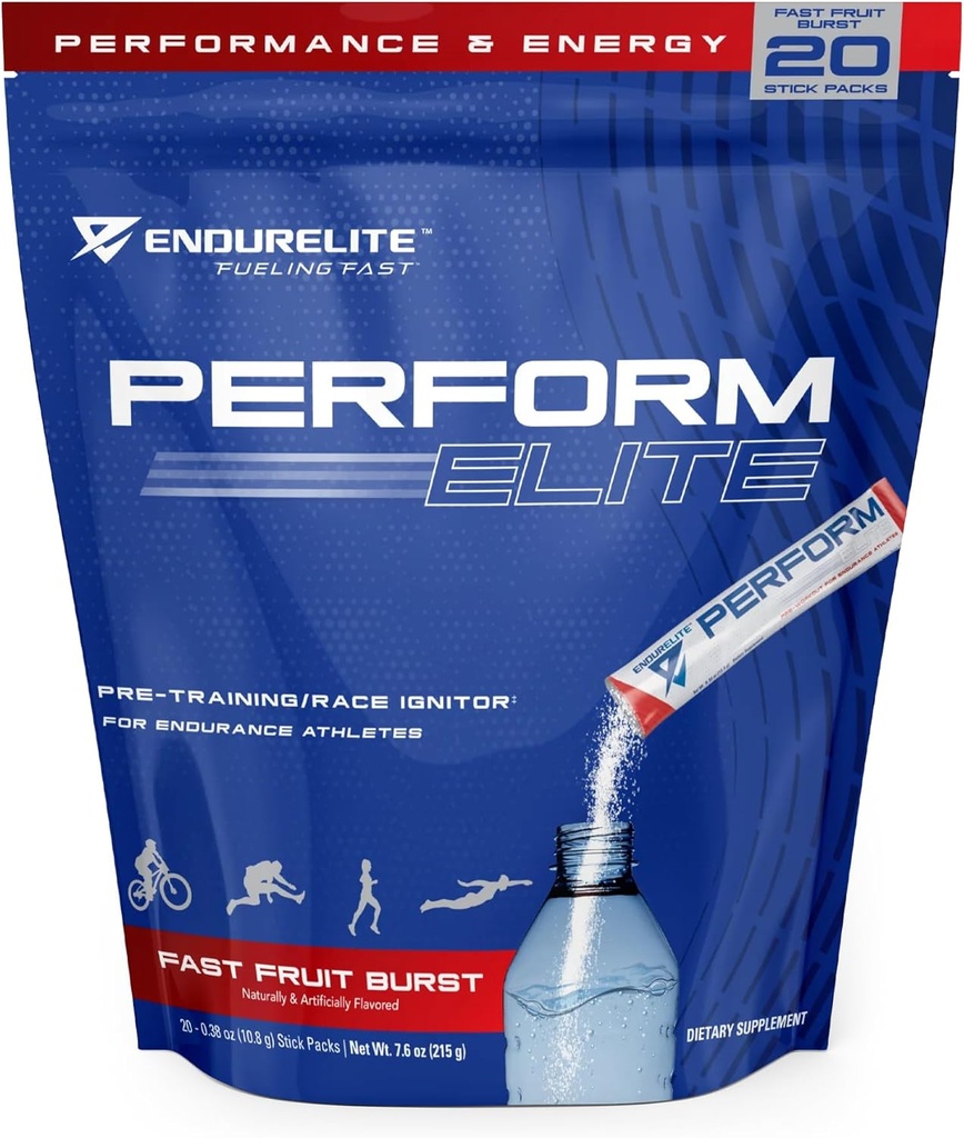 EndurElite täidab Elite- Pre Workout Pulber Supplement- Pre-workout kestvussportlased - 20 Serving Bag - Kiire puuviljapurse