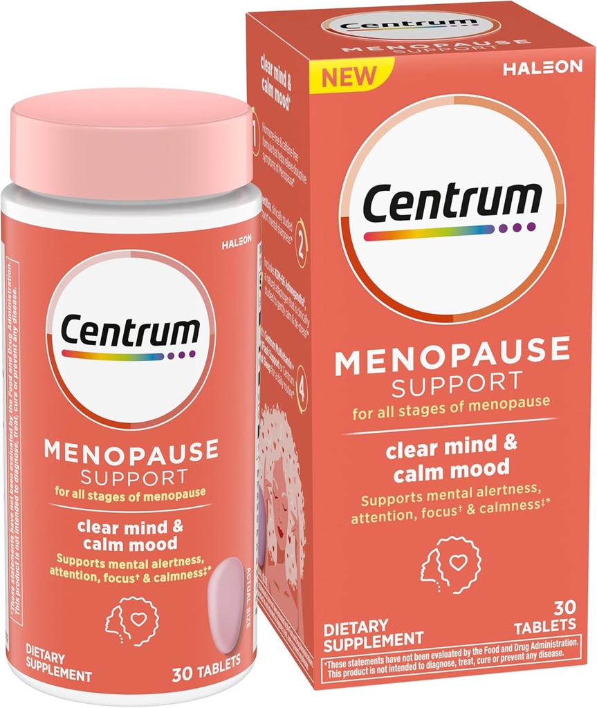 Centrum Clear Mind and Calm Mood Menopause Support tabletid, kliiniliselt uuritud enXtra, 30 Count