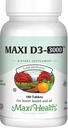 Maxi Health Vitamiin D3 3000 RÜ 75 mcg D-vitamiini lisand tervislikele luudele, hammastele, immuuntoetusele - VIT D3 täiendus, mida on lihtne alla neelata mitte-GMO, täiendus meestele ja naistele - Kosher (180 tabletti)