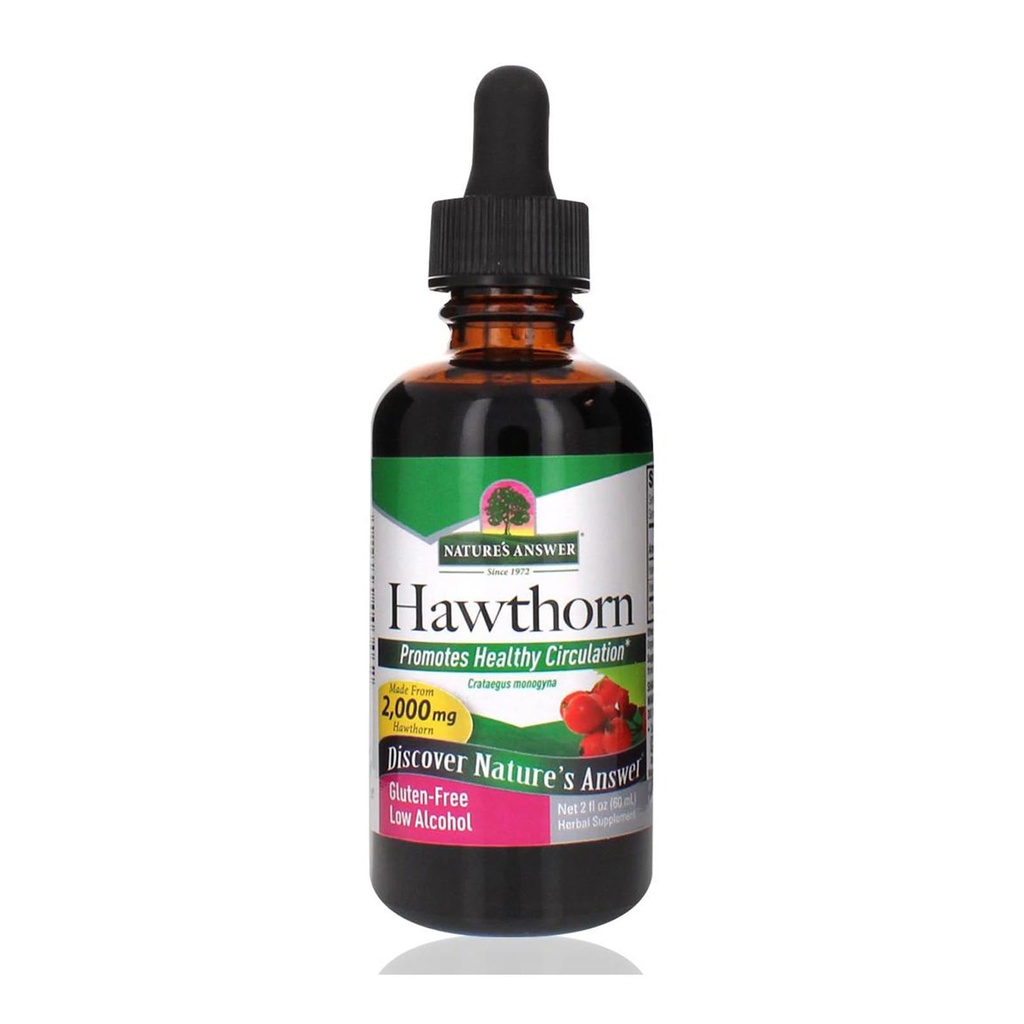 Nature's Answer Organic Hawthorn Extract 2 Oz - Low Alcohol, Gluten Free & Kosher - Heart Support - Ideaalne Hawthorn Berry Tee