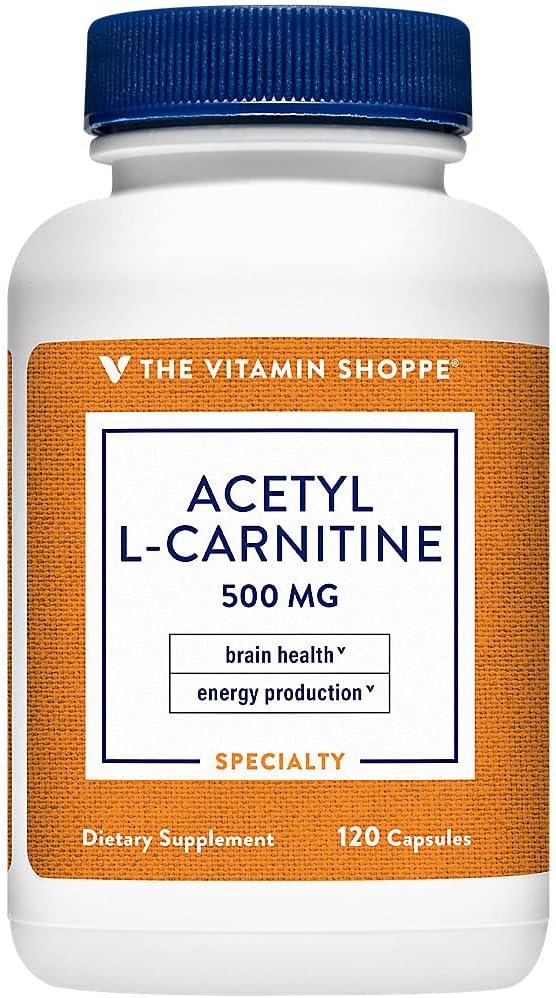 Acetyl-L-Carnitine 500mg – Supports Healthy Brain & Memory Function, Promotes Energy Production – Carnipure™ Offers Purest Form of L-Carnitine (120 Capsules) by The Vitamin Shoppe