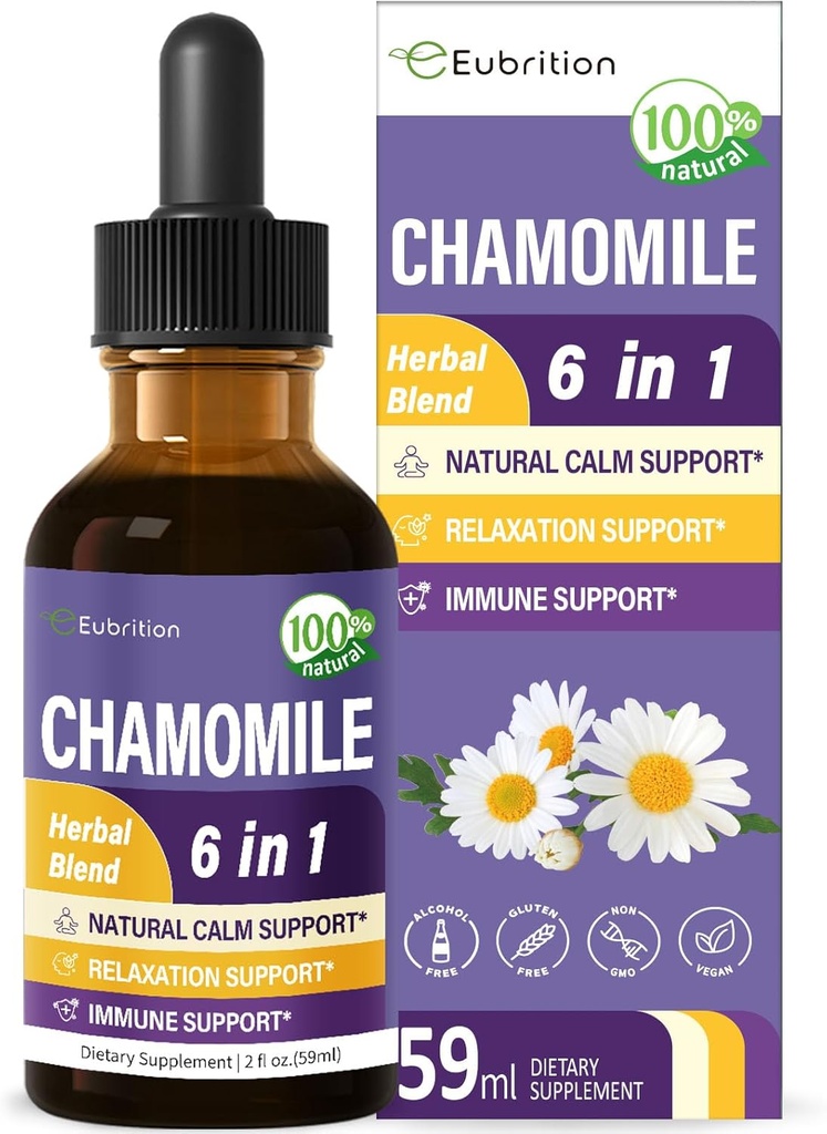 Kummeli ürdi ekstrakti tilgad, Natural Calm Taimne Tinktuur Supplement w / Passion Flower, St. John's Wort, Lavendel, Reishi ja Echinacea jaoks Lõõgastav toetus & Immune Support. 2oz