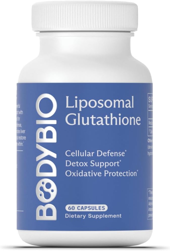 Bodybio Liposomal Glutatioon | Keha kõige võimsam antioksüdant | Master Detoxification | Colon Cleanse| Optimal Cell Protection for Immune Defense | Enhanced Liposomal Absorption | 60 kapslit