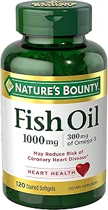 Nature's Bounty Fish Oil 1000 mg, lõhnatu, 120 kaetud softgels (pakk 3)