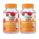 Elujõuline Kaltsium Magneesium & Tsink Lapsed + Multivitamiini Lapsed, Gummies Bundle - suurepärane maitse, vitamiinilisand, Gluteenivaba, GMO-vaba, närimiskumm
