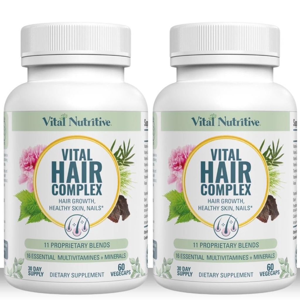 Vital Hair Complex -Hair Growth Vitamins for Women and Men -Biotin & Vitamiin B -Hair Growth Supplement for Healthy Hair Skin & Nails -Hormone & Gluteenivaba -Hair Vitamiinid naistele