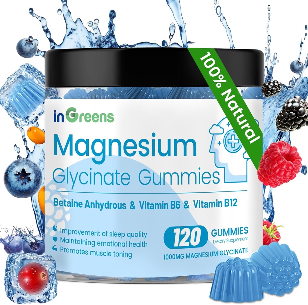 120 Count Magnesium Glycinate Gummies 700mg, närimistable Magneesium Gummies täiskasvanutele ja lastele, kõrge neeldumine, uni, lõõgastav ja fookuse tugi, mitte-GMO, gluteenivaba, segatud marja maitse, 60 päeva pakkumine