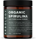 Erboloogia Orgaaniline Spirulina Pulber 3,2 oz - 45 Servings - Jätkusuutlikult hangitud Portugalis - Energia ja immuunsuse toetus - rikkalik klorofüll, B-vitamiinid, raud ja fosfor - Vegan - GMO-vaba