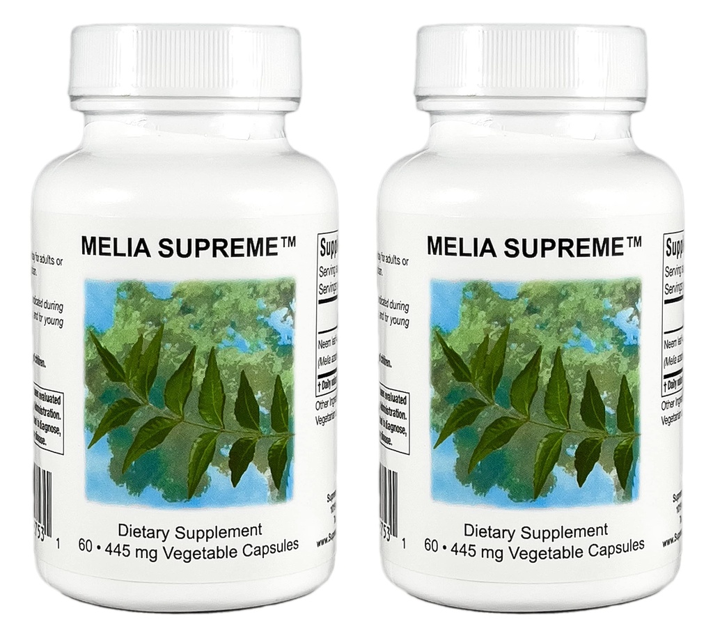 Kõrgeim toitumine Melia Supreme, 60 puhast pulbrilist Neem Lehtvegetaarkapslit (2. pakk)