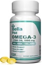 Omega 3 FishOil Supplements - 1000mg Fish Oil 788 mg Omega-3 Rasvhape Burpless, 488 DHA & 180 EPA lihaste luude südame toetus ja tervis, täiendused meestele ja naistele, 120 Softgels