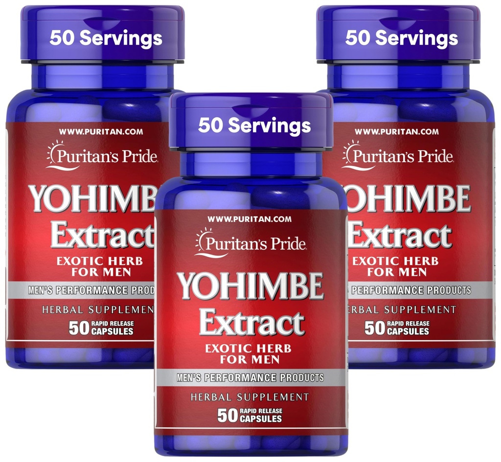 Puritan's Pride Yohimbe 1000 Mg, 50 Count, Taimne Tselluloos, želatiin (3. pakk)