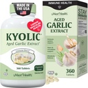 Maxi Health Kyolic Organic küüslaugu täiendus - Kosher küüslaugu tabletid Kyolic Aged küüslauguekstraktiga immuunsuse toetamiseks - taimetoitlased küüslaugu tabletid (360 krahv)