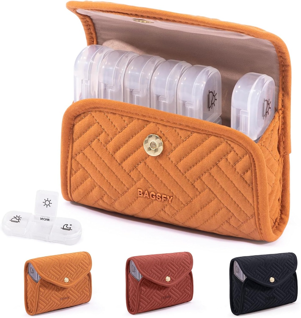 BAGSFY Weekly Pill Organizer 3 korda päevas armas kangast pillid juhul, Meditsiin Pill Korraldaja, Pill Box, Portable Travel Pill Case, Pill konteineri ravim, vitamiinid, kalaõli, toidulisandeid