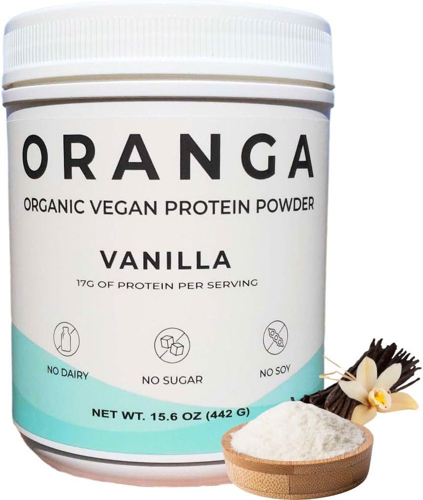 Organic Plant-Based - Rice, Pea, Pumpkin Seed Protein Powder - Vanilla - Digestive Enzymes Included, No Additives, Dairy-Free, Soy-Free, Keto-Friendly, Gluten-Free, Non-GMO - 17 Servings (442g)