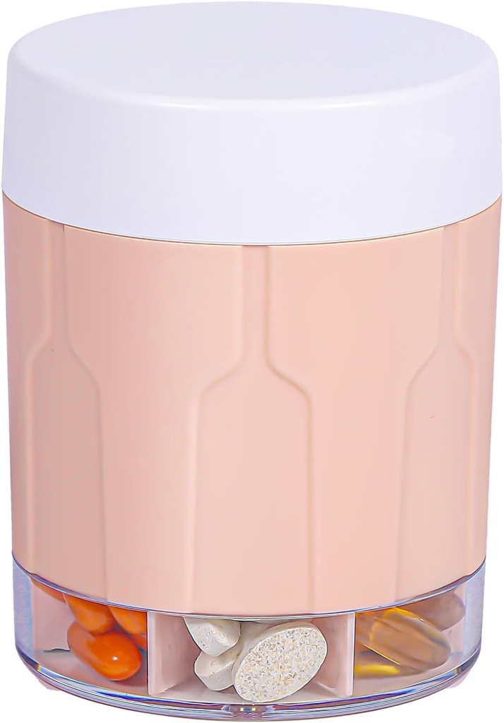 Betife Extra Large Supplement Korraldaja, Nädal pillide Korraldaja Pudel, Igapäevane Pill Dispenser 7 Suurt Kompartmenti, Korraldaja hoida 7 päeva Vitamiini Ravimid, 21 Sildid ja puhastusriie (Pink)