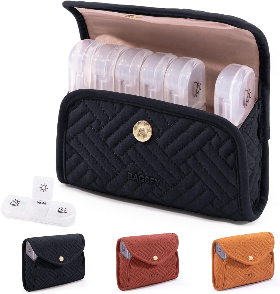BAGSFY Weekly Pill Organizer 3 korda päevas armas kangast pillid juhul, Meditsiin Pill Korraldaja, Pill Box, Portable Travel Pill Case, Pill konteineri ravim, vitamiinid, kalaõli, toidulisandeid