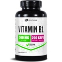 Tervishoid Vitamiin B1 (tiamiin) 500mg | 200 Vegan Kapslid | Extra Tugevus Kõrge potentsi täiendus | Toetab energia ja närvisüsteemi | Mitte-GMO, Gluteenivaba | Valmistatud USAs