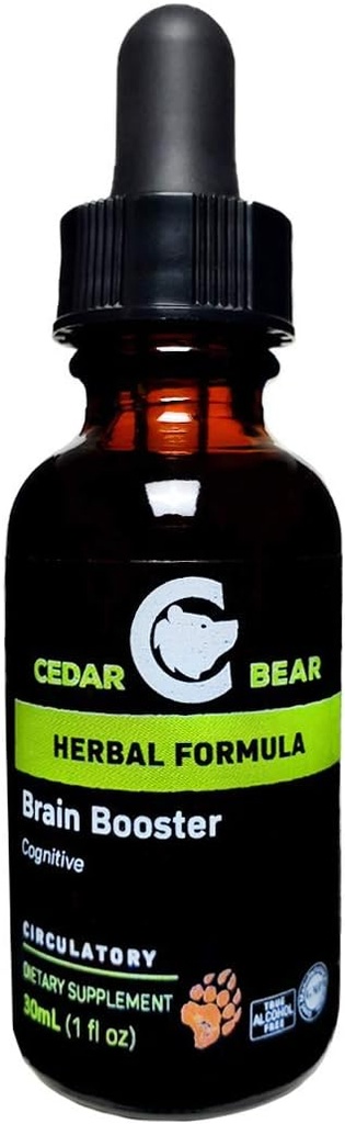 Cedar Bear Brain Booster a Vedelad taimsed täiendused See on üldine mälu ja elujõu toetus 1 Fl Oz