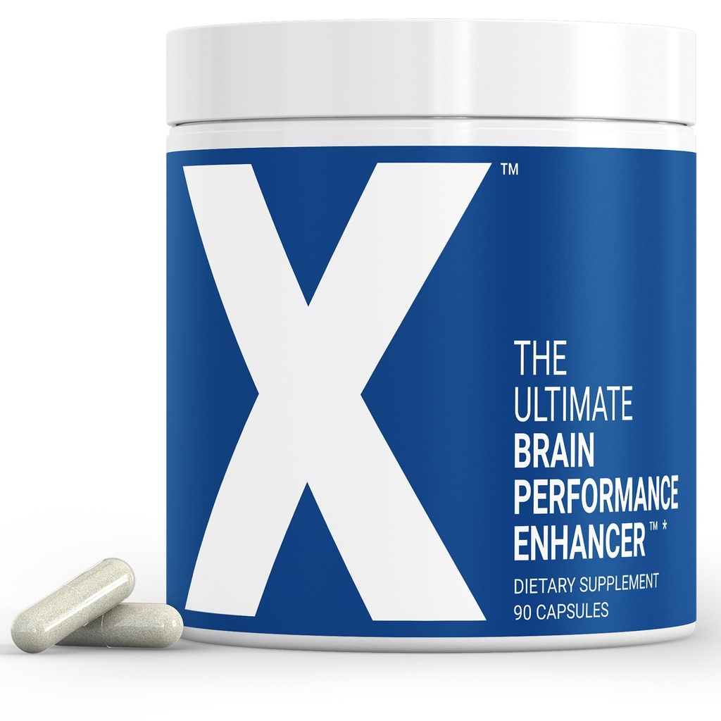 X - Ultimate Brain Performance Enhancer - Maailma Kõige Võimsam Aju Täienduse Kapsel - Suurenda fookust, Energiat, Mälu, Kontsentratsiooni, Tootlikkust - Toetab Teadus - Nootroopiline Stack