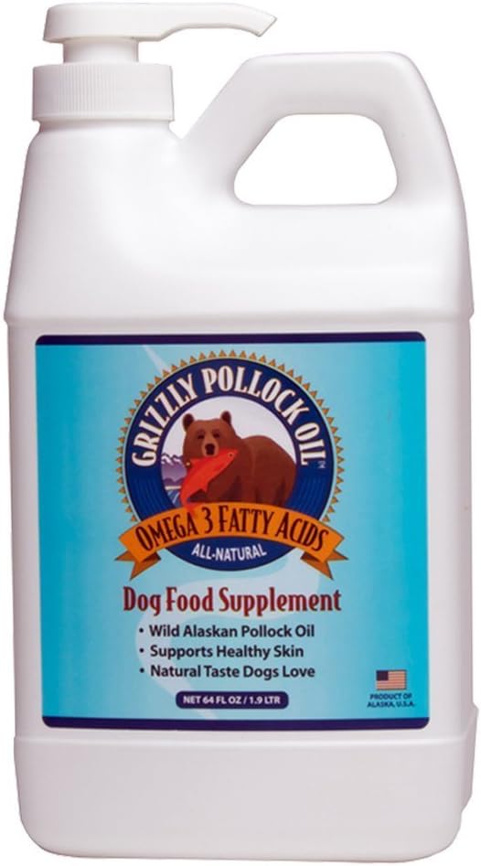 Grizzly Pollock Oil Dog Food Supplement, 64 Ounce