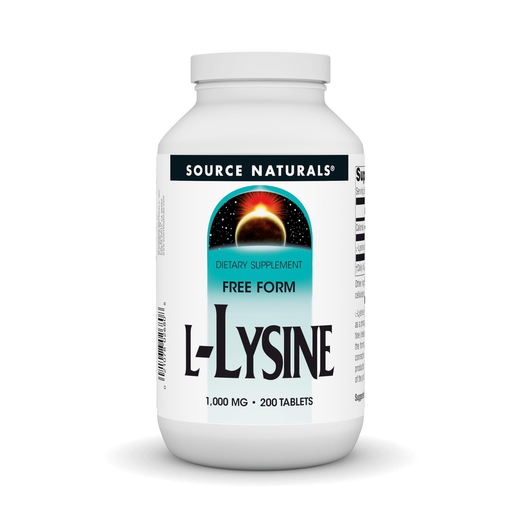 L-lüsiini vaba vorm, 1000 mg - aminohappe lisand toetab energia moodustumist ja kollageeni - 200 tabletti