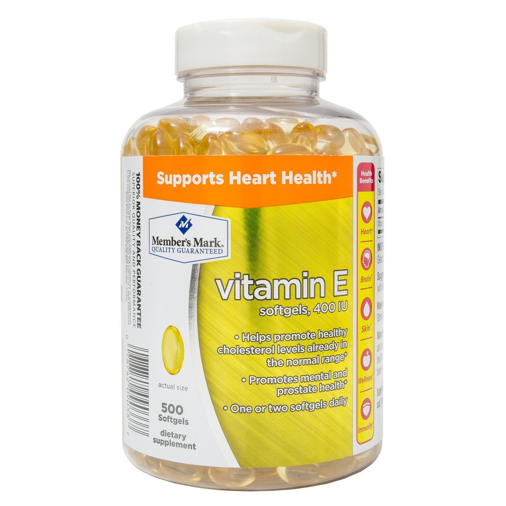 Liikmed Mark Vitamiin E 400 RÜ toidulisand (500 Ct.)