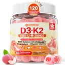 Vitamiin D3 K2 Täidetud kummikud 5000 IU / 10 000 RÜ 500mg kaltsiumi + K2(MK-7) 200mcg, magneesium, C-vitamiin ja tsink, ekstra tugevus - Ultimate Absorbency luude lihased hambad, vegan - Pakend 2