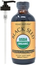 PRIME NATURAL Organic Black Seed Oil 16oz - külmpressitud rafineerimata kõrge tümokinoon 1,7% USDA sertifitseeritud - Türgi päritolu Potent Nigella Sativa Vequid - Vegan Omega 3 6 9, Antioksüdant
