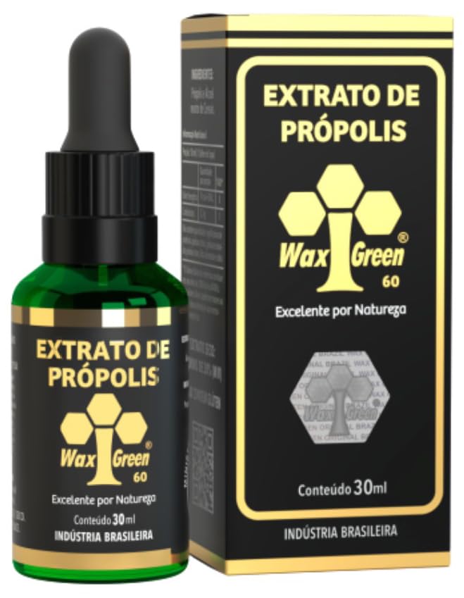 1 Box of 8 Bottles Wax Green Propolis Extract Brazilian N10 60% Wax Free Liquid (30ml / 1 fl oz)