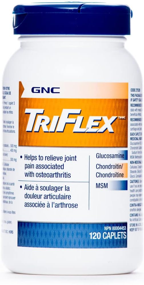 GNC Triflex ühine tugi kapslid, kliiniline tugevus, glükoosamiin, kondroitiin, MSM, liikuvus, mugavus, paindlikkus, kõhre tervis, meestele ja naistele, HSA FSA abikõlblikkus, 120 loend, 40 päeva pakkumine