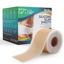 Professionaalsed silikooni armi lehed (1,6" x 150 "Scar Roll-3,8M) - armide eemaldamise ravi - korduvkasutatavad silikoonist armiribad Keloidi, C-sektsiooni, kirurgia, põletuse, akne ja akne jaoks