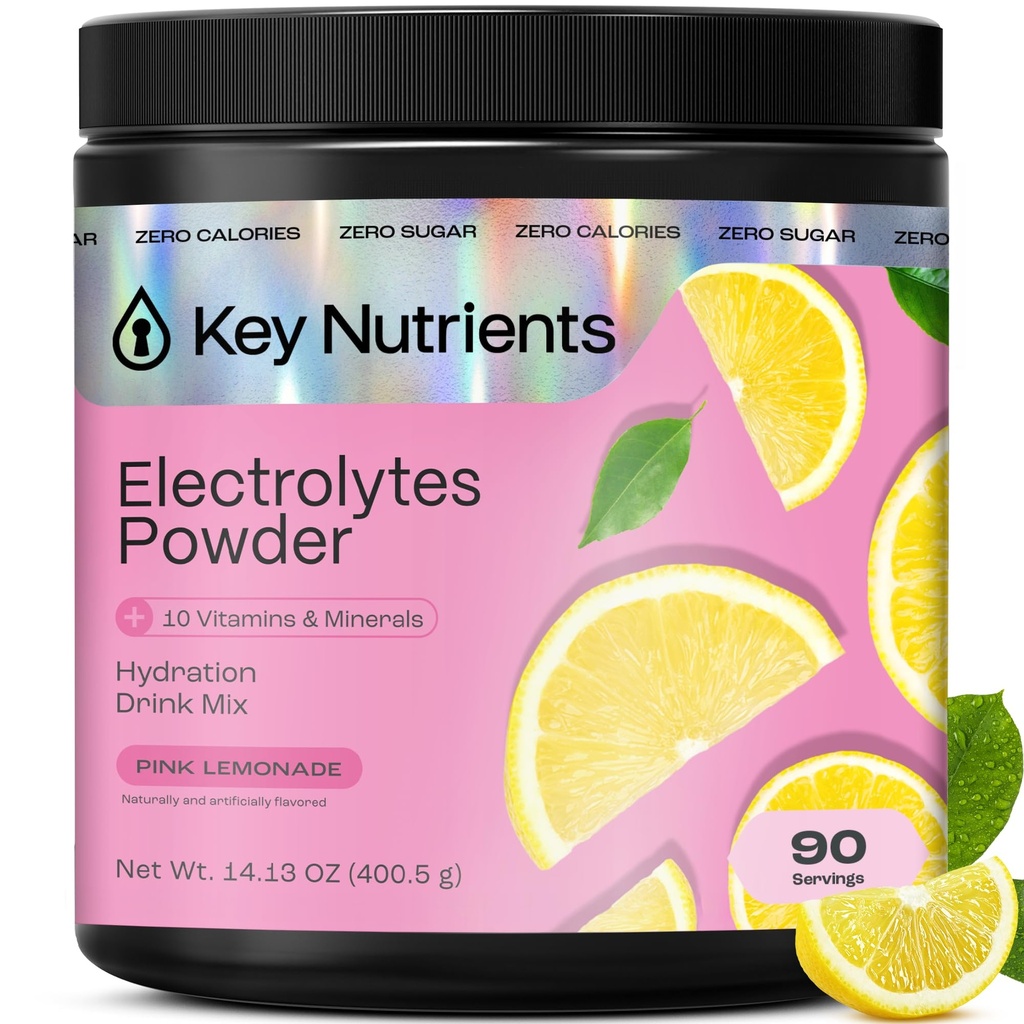 PÕHITOITAINED Multivitamiinelektrolüüdid Pulber ei sisalda suhkrut - värske roosa limonaadi elektrolüütpulber - vastupidavus ja energialisand - Hüdraadipulber - Ei kaloreid - 90 serveerimist - valmistatud USA-s