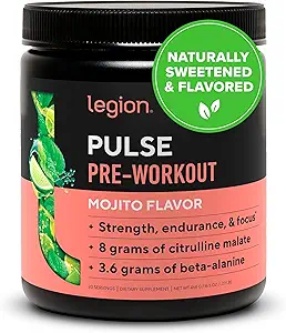 LEGION Pulse Pre Workout - Kõik looduslikud lämmastikoksiidi ettevalmistusjoogid energia suurendamiseks, kreatiinivaba, looduslikult magustatud, beeta-alaniin, tsitrulliin, Alpha GPC (Mojito)