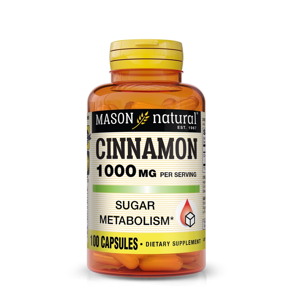 MASON NATURAL Cinnamon , 1000 mg , 100 kapslit ( pakendis 3 ) , taimsed toidulisandid