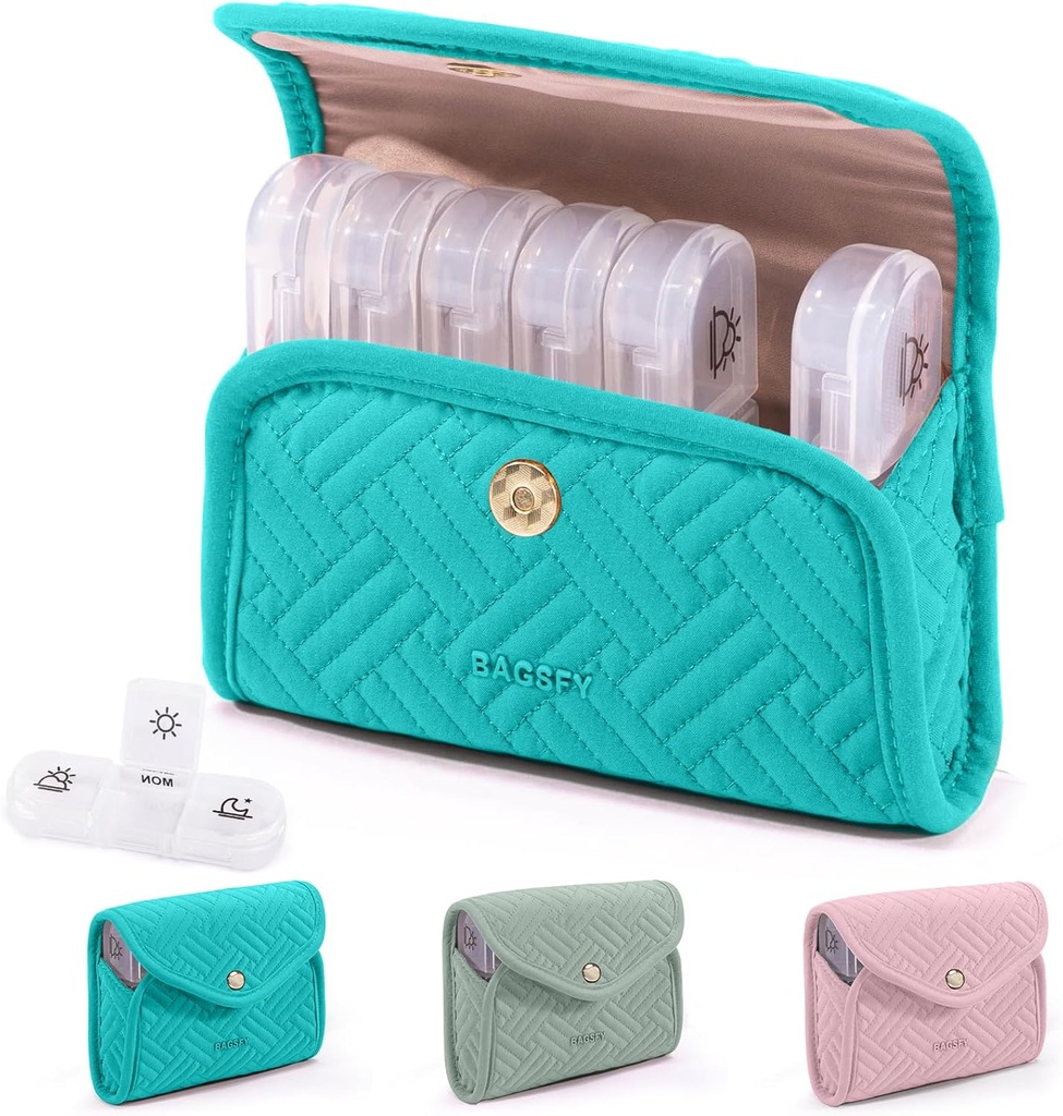 BAGSFY Weekly Pill Organizer 3 korda päevas armas kangast pillid juhul, Meditsiin Pill Korraldaja, Pill Box, Portable Travel Pill Case, Pill konteineri ravim, vitamiinid, kalaõli, toidulisandeid