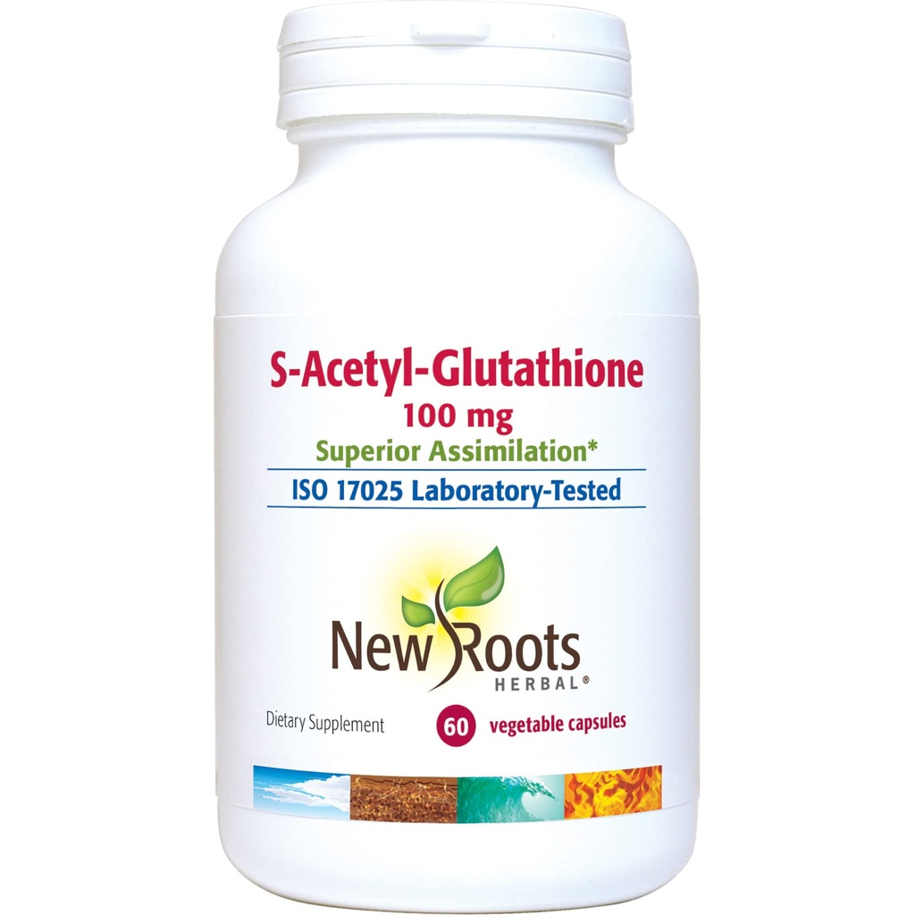 NEW Juurte HERBAL S-atsetüül-glutatioon, 100mg | Superior Assimilatsioon | Tervislik vananemine & immuunsuse tugi (60 Veg Caps)