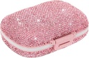 Cute Pill Organizer Väike Bling Pill Juhtum Purse Medicine Vitamiinikonteineri hoidja Päevane Pill Box Konteiner Naistele Travel Medicine Kit (Pink)