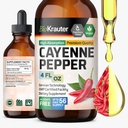 BIO KRAUTER Cayenne Pepper Extract Vedelik - Puhas kapsaitsiini ekstrakt - Vedel Cayenne Pepper tilgad seedetrakti toetuseks - Suhkur ja alkoholivaba 4 Fl.Oz.